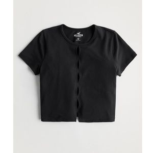 Hollister Baby Cutout Tee in Black